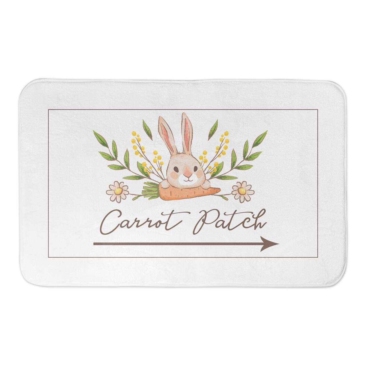 Bunny And Carrot Patch Bath Mat 34" x 21" Bath Mat